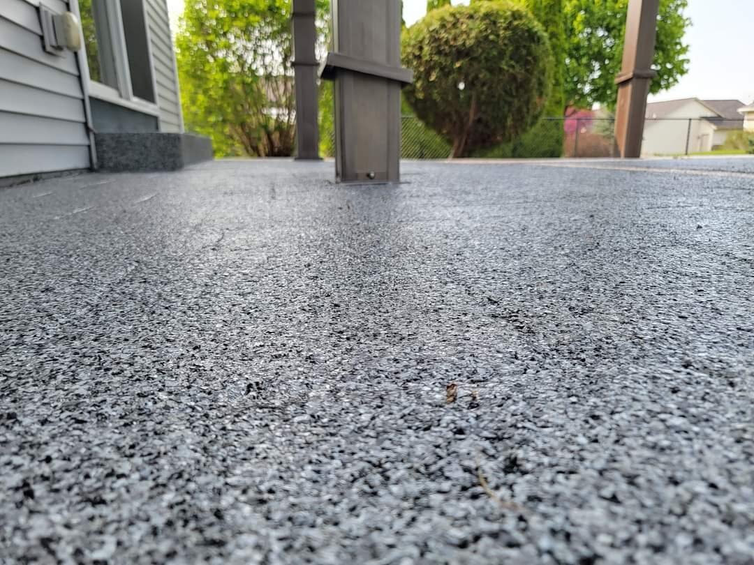 Textured Endura coating on an outdoor patio
