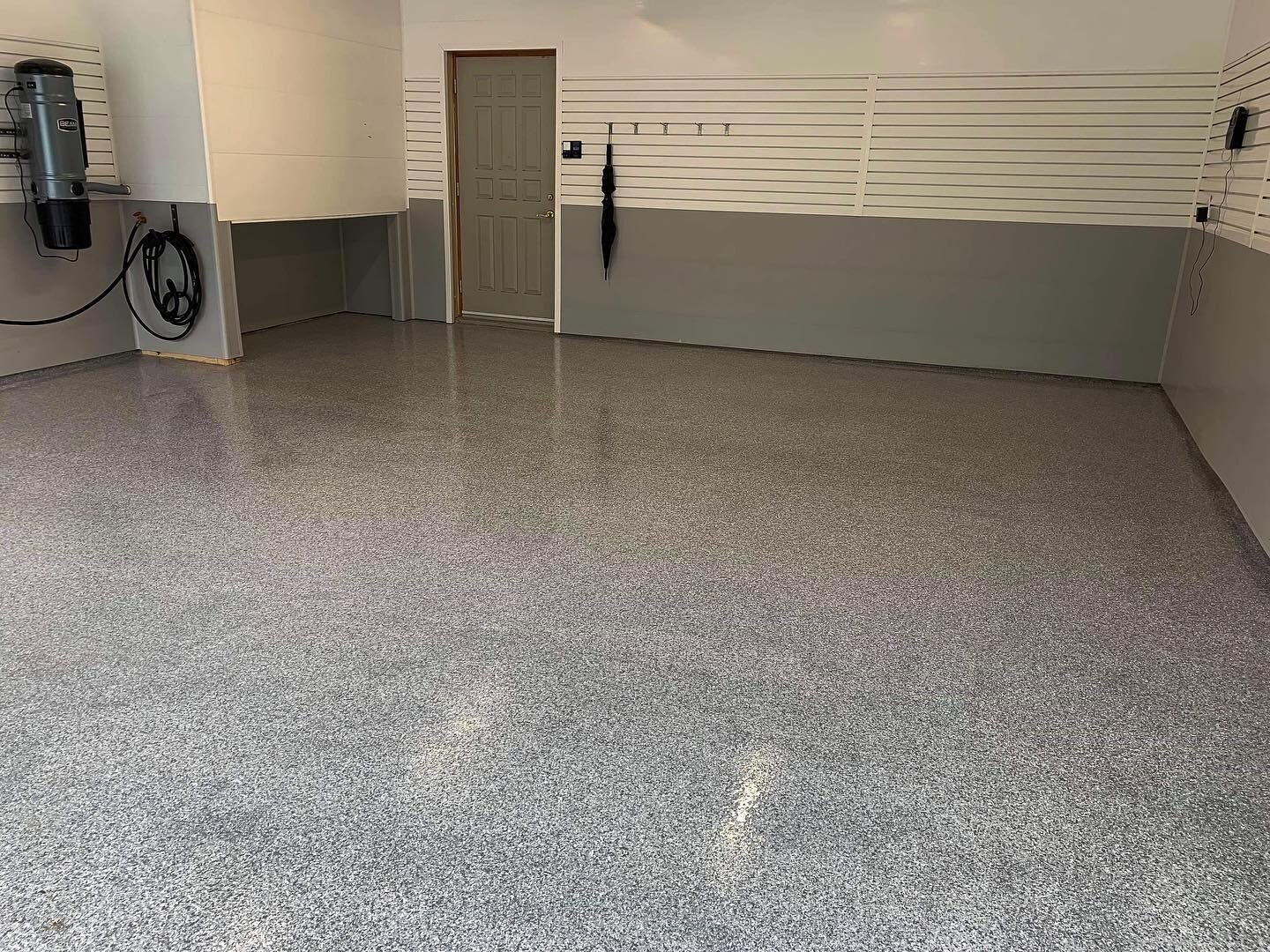 Clean finished garage floor