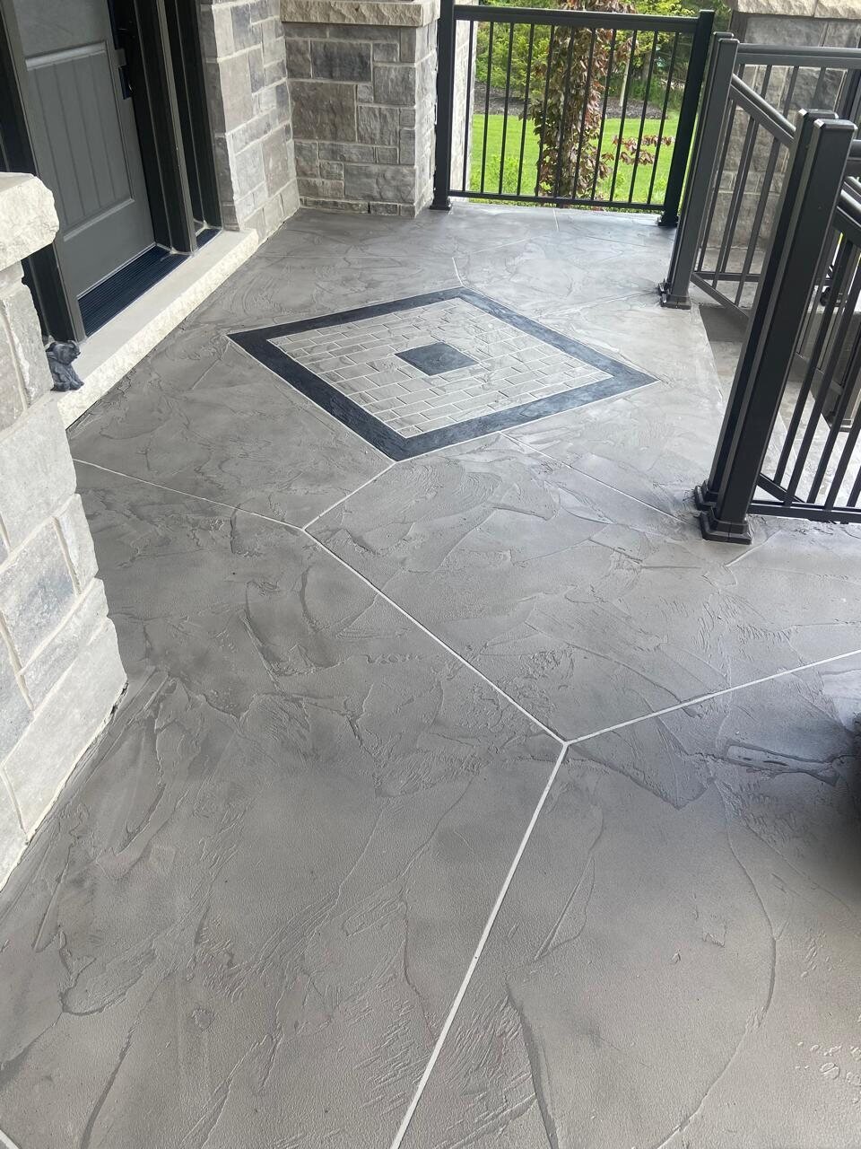 Custom decorative concrete porch design